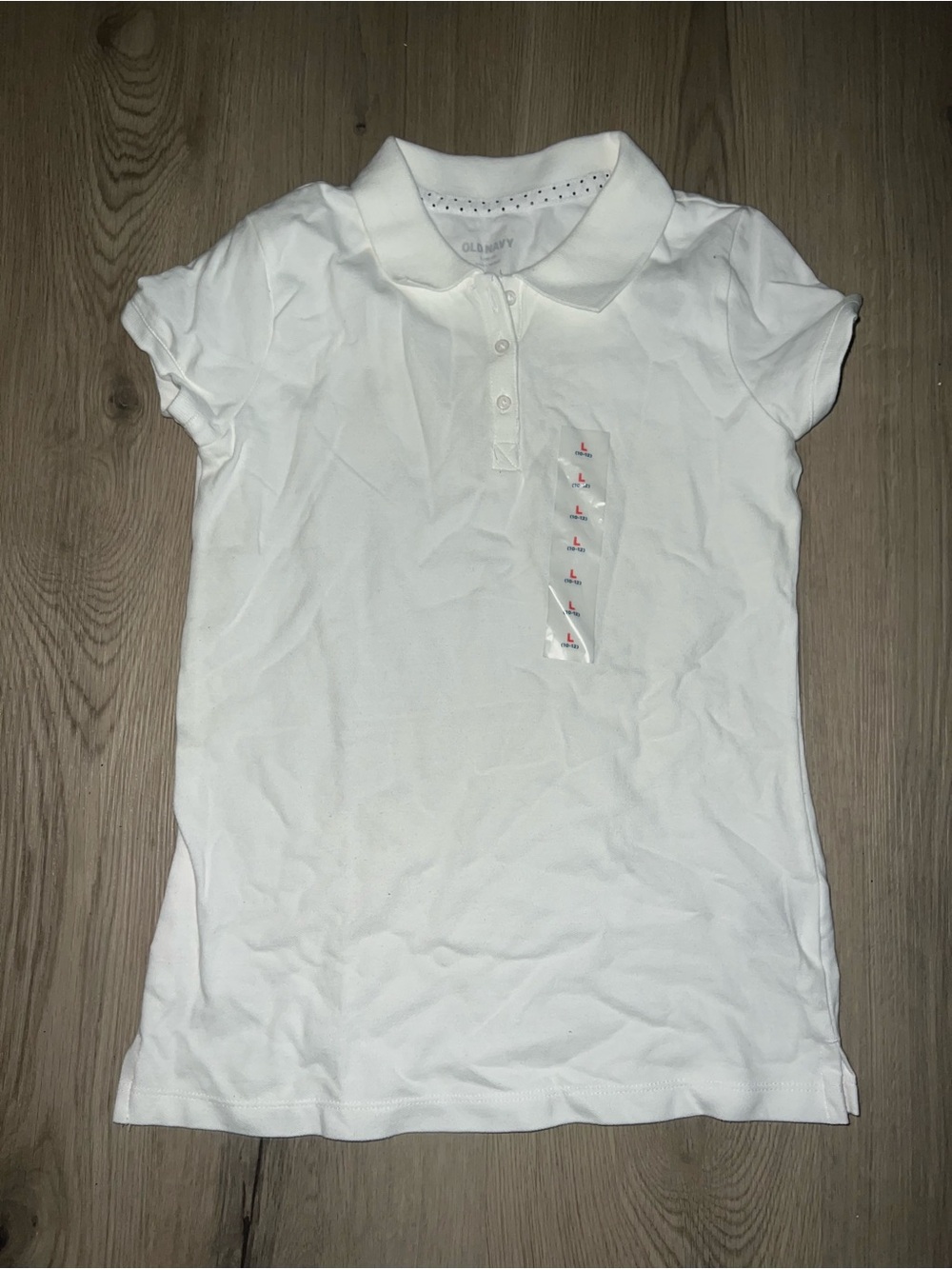 Old Navy Girls White Polo Shirt Size L 10-12 NWT Short Sleeve School Uniform